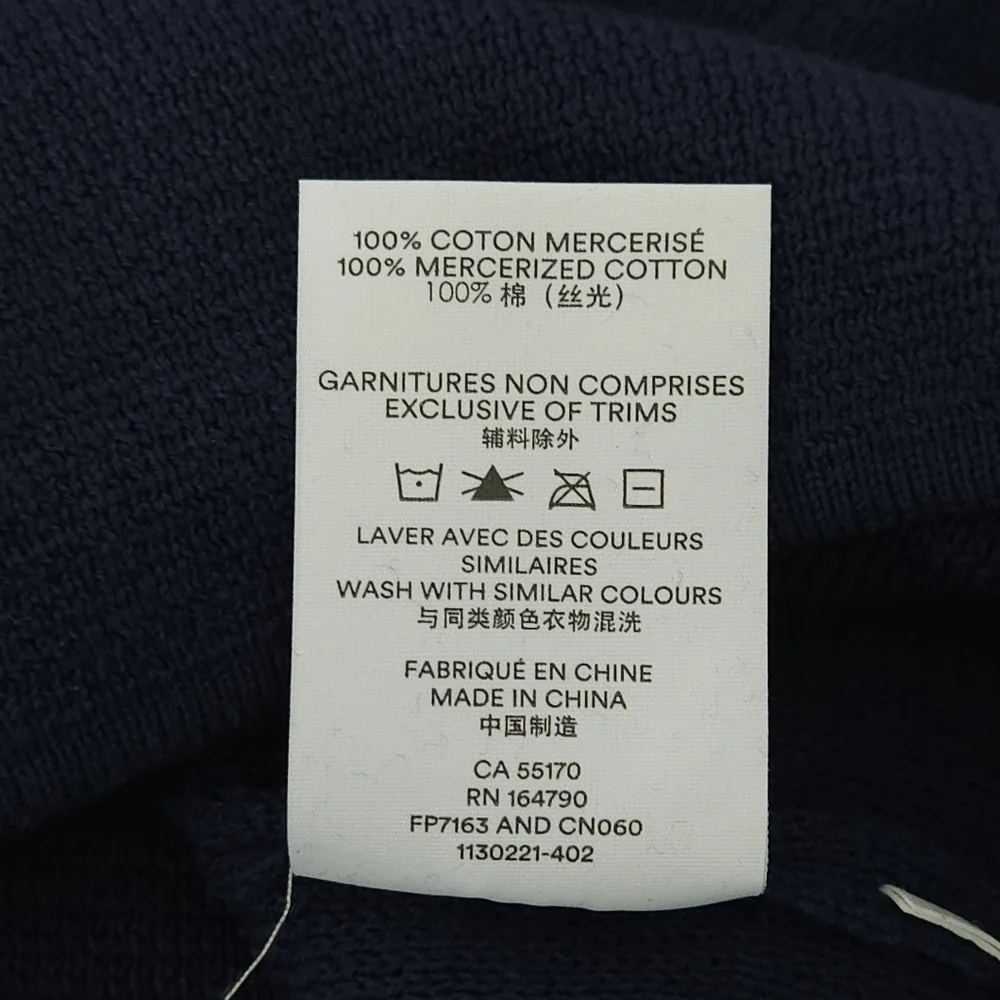 Frank‎ And Oak Navy Quarter Zip Sweater Large 100% Mercerized Cotton Minimal